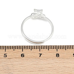 925 Sterling Silver Adjustable Finger Rings for Women&nbsp;RJEW-P157-01S