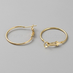 Brass Hoop Earring Findings&nbsp;FIND-WH0110-742A-G