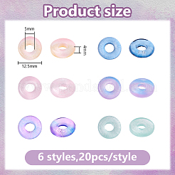 120Pcs 6 Colors Transparent Glass European Beads&nbsp;GLAA-DC0001-56