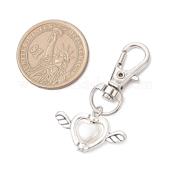 Acrylic Imitation Pearl Heart with Alloy Wings Pendant Decorations&nbsp;HJEW-JM03986