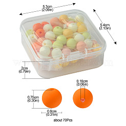 70Pcs Rubberized Style Acrylic Beads&nbsp;MACR-FS0001-71D