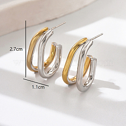 Geometric Outline Design 304 Stainless Steel Double-layer Stud Earrings for Women&nbsp;SL0180-2