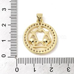 Rack Plating Brass Micro Pave Cubic Zirconia Pendants&nbsp;KK-P241-01G
