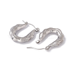 Non-Tarnish 304 Stainless Steel Thick Hoop Earrings for Women&nbsp;EJEW-E199-11P