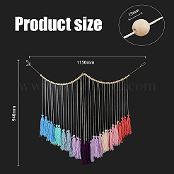 Woolen Yarn Boho Tassel Wall Hanging Ornaments&nbsp;HJEW-WH0071-02