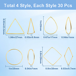 120Pcs 4 Styles Brass Linking&nbsp;KK-SP0002-15B