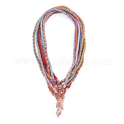 8Pcs 8 Colors 3.5MM Round Nylon Cotton Cord Necklace Making&nbsp;NJEW-TA0001-26RG