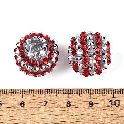 Acrylic with Resin Rhinestone Beads&nbsp;OACR-T030-21B