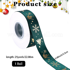1 Roll Christmas Printed Polyester Grosgrain Ribbons&nbsp;OCOR-CY0002-93