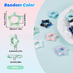 50Pcs UV Plating Rainbow Iridescent Acrylic Bead Frames&nbsp;PACR-SP0001-04