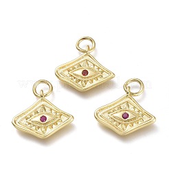 Brass Micro Pave Cubic Zirconia Pendants&nbsp;KK-P188-C