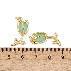 Brass Micro Pave Clear Cubic Zirconia Pendants&nbsp;KK-A269-39G