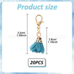 20Pcs Cloth Flower Pendant Decorations&nbsp;HJEW-YW00133