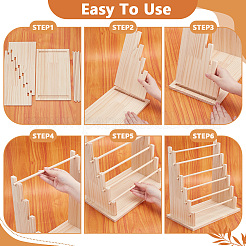6-Tier Wood Jewelry Bracelet Display Towers&nbsp;ODIS-WH0079-043