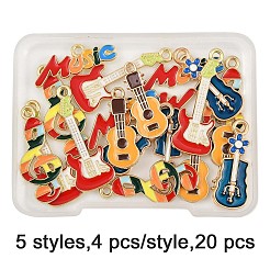 20Pcs 5 Styles Musical Instruments Alloy Enamel Pandants&nbsp;FIND-FP0002-93