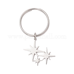 6Pcs 201 Stainless Steel Keychain&nbsp;KEYC-JKC01184