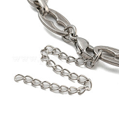 Non-Tarnish 304 Stainless Steel Oval Link Chains Bracelets for Men & Women&nbsp;BJEW-D042-23P