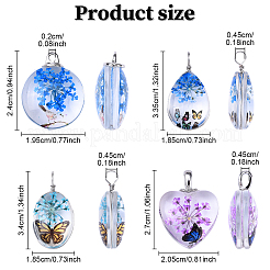 10Pcs Transparent Glass Pendants&nbsp;GLAA-YW0004-67