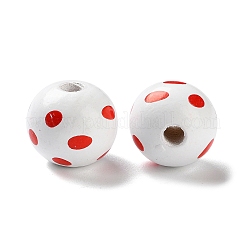 Printed Wood European Beads&nbsp;WOOD-Z002-11B