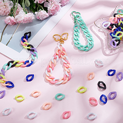 240Pcs 8 Colors Opaque Acrylic Quick Link Connectors&nbsp;OACR-SP0002-21B
