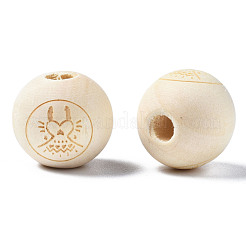 Unfinished Natural Wood European Beads&nbsp;WOOD-S045-148