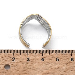 304 Stainless Steel Multi Layer Cuff Open Rings for Women&nbsp;RJEW-A095-06PG
