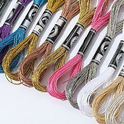 12 Skeins 12 Colors 12-Ply Metallic Polyester Embroidery Floss&nbsp;OCOR-CY0002-05
