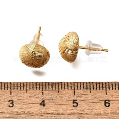 Brass Half Round Stud Earrings&nbsp;EJEW-Z083-01G