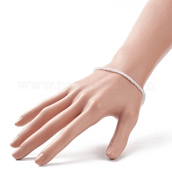 Natural Gemstone Cube Beaded Stretch Bracelet for Women&nbsp;BJEW-JB08975