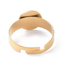 Ion Plating(IP) Adjustable 304 Stainless Steel Finger Rings Components&nbsp;STAS-P291-03B-G