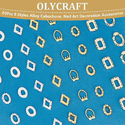 80Pcs 8 Styles Alloy Cabochons&nbsp;FIND-OC0004-13