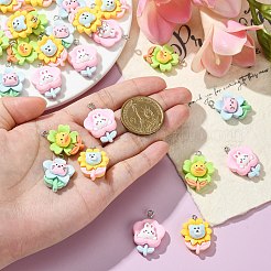 40Pcs 4 Styles Opaque Resin Pendants&nbsp;RESI-CJ0002-85