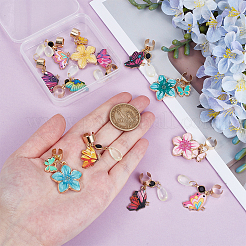 12Pcs Butterfly Alloy Enamel Stethoscope Pendant Decorations&nbsp;HJEW-OC00230