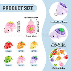 24Pcs 6 Colors Opaque Resin Pendants&nbsp;CRES-TA0001-78