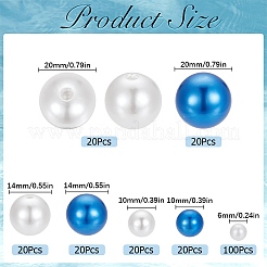 DIY Acrylic & ABS Plastic Imitation Pearl Round Beads Jewelry Making Finding Kit&nbsp;DIY-SC0024-60