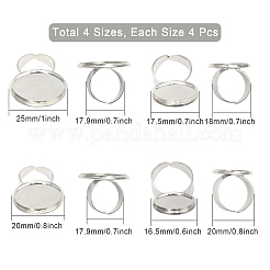 16Pcs 4 Size Adjustable Brass Finger Rings Components&nbsp;KK-CA0002-22S