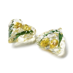 Inner Dried Flower Transparent Resin Pendants&nbsp;LS-RESI-A043-03A