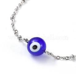 Handmade Lampwork Evil Eye Beads Beaded Bracelets&nbsp;BJEW-JB04462-02
