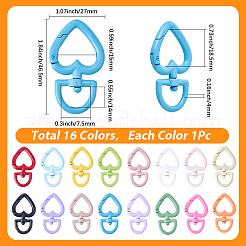 16Pcs 16 Colors Zinc Alloy Swivel Snap Hook Clasps&nbsp;FIND-SP0005-55