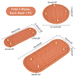 3Pcs 3 Style PU Leather Flat Round Bag Bottom&nbsp;FIND-WR0004-43B