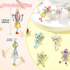 30Pcs 10 Styles Handmade Glass Pearl Beads Pendants&nbsp;PALLOY-CJD00004