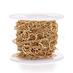 PVD Vacuum Plating 304 Stainless Steel Heart Link Cable Chains&nbsp;CHS-E006-01G