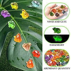 40Pcs 10 Colors Luminous Resin Frog Display Decorations&nbsp;RESI-SP0001-40