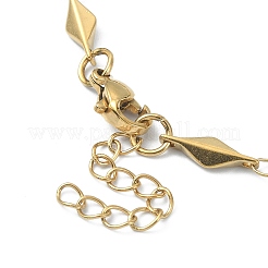 Ion Plating(IP) 304 Stainless Steel Rhombus Link Chain Bracelets for Women&nbsp;BJEW-D023-02G