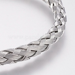 Tarnish Resistant 304 Stainless Steel Cuff Bangles Torque Bangles&nbsp;BJEW-H570-27P
