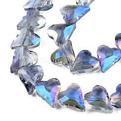 Electroplate Transparent Glass Beads Strands&nbsp;EGLA-N002-44-10