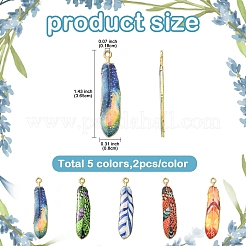 10Pcs 5 Colors Rack Plating Alloy Pendants&nbsp;FIND-YW0005-31