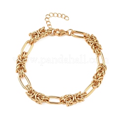 Unisex 304 Stainless Steel Byzantine Chains Bracelets&nbsp;BJEW-G790-06G