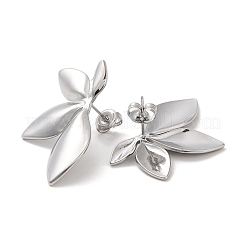 Non-Tarnish Leaf 304 Stainless Steel Stud Earrings for Women&nbsp;EJEW-L272-034P-04