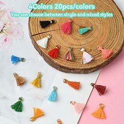 Polycotton(Polyester Cotton) Tassel Pendant Decorations&nbsp;FIND-YW0004-58E